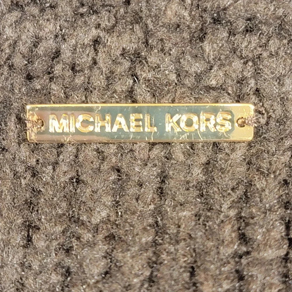 Michael Kors Sweater‎ Womens Cowl Neck Pullover Brown Ribbed Knit Size Small
